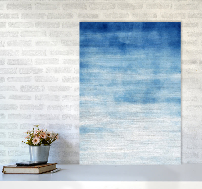 Abstract Blue Art Print by Seven Trees Design A1 Black Frame
