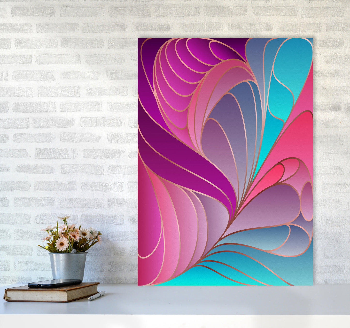 Colorful Art Deco II_ Art Print by Seven Trees Design A1 Black Frame