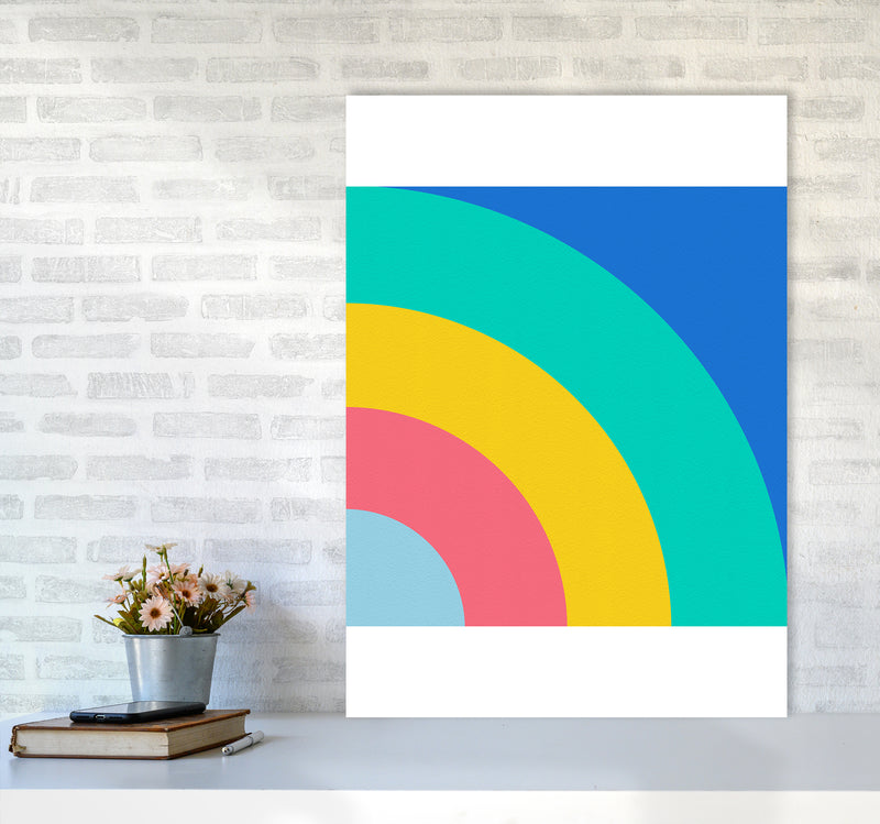 Happy shapes II Rainbow Art Print by Seven Trees Design A1 Black Frame