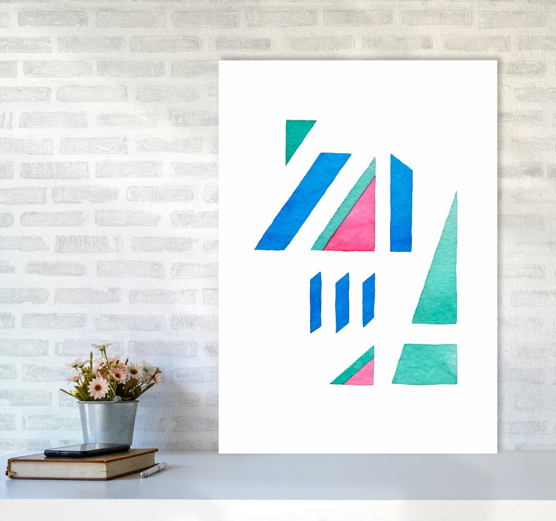 Modern Abstract Watercolor Art Print by Seven Trees Design A1 Black Frame