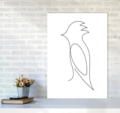 One Line Bird Art Print by Seven Trees Design A1 Black Frame