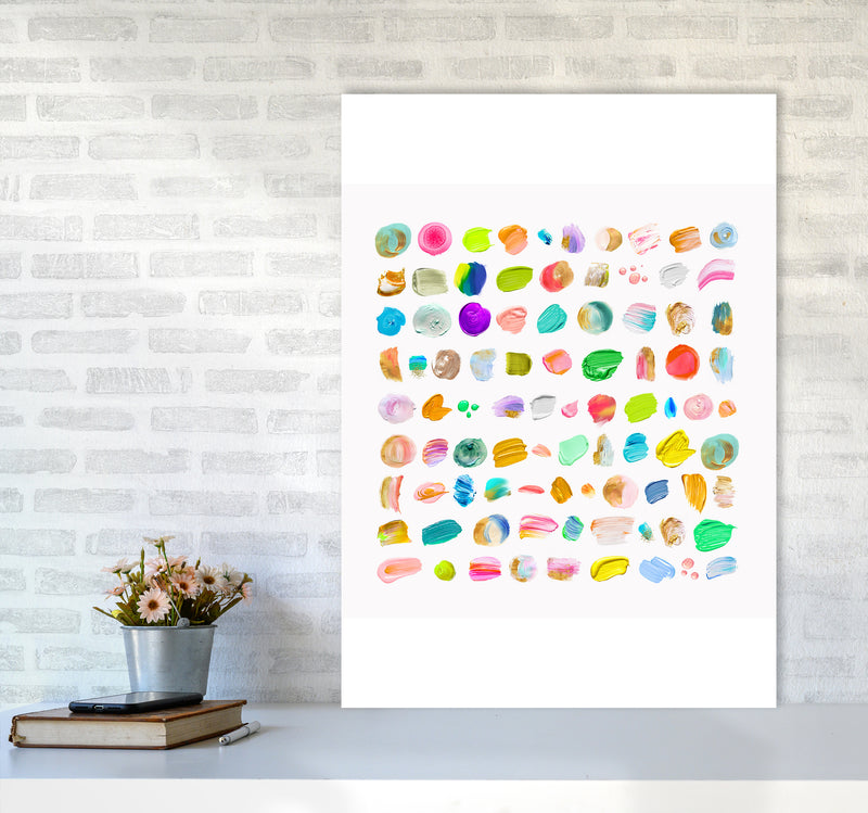 Painting Paradise Abstract Art Print by Seven Trees Design A1 Black Frame