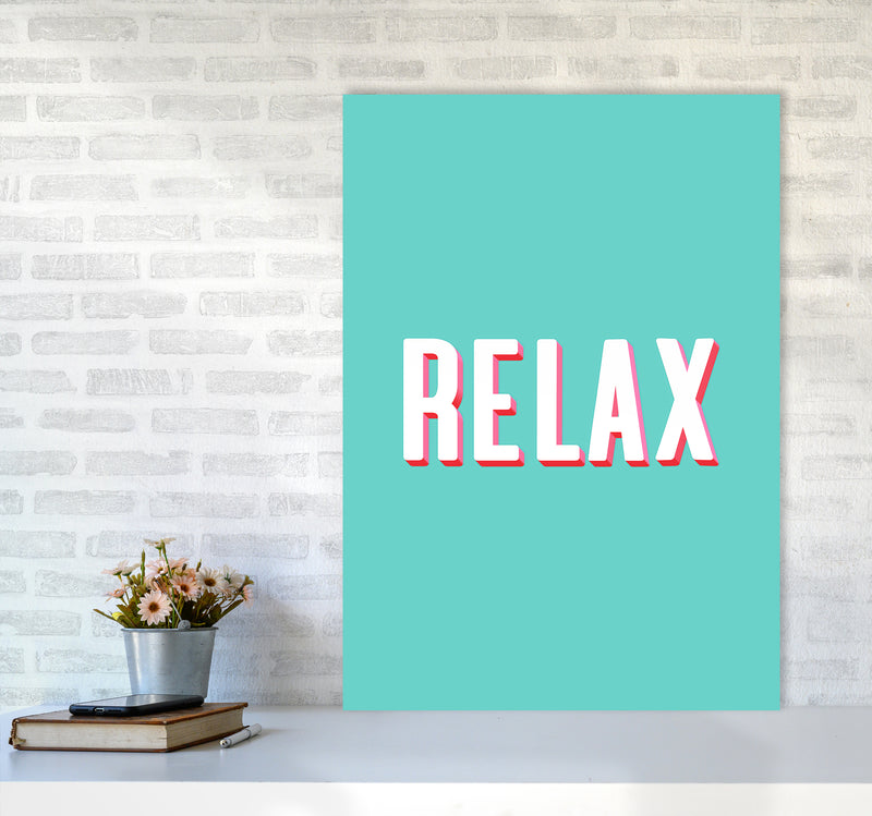 Relax Quote Art Print by Seven Trees Design A1 Black Frame