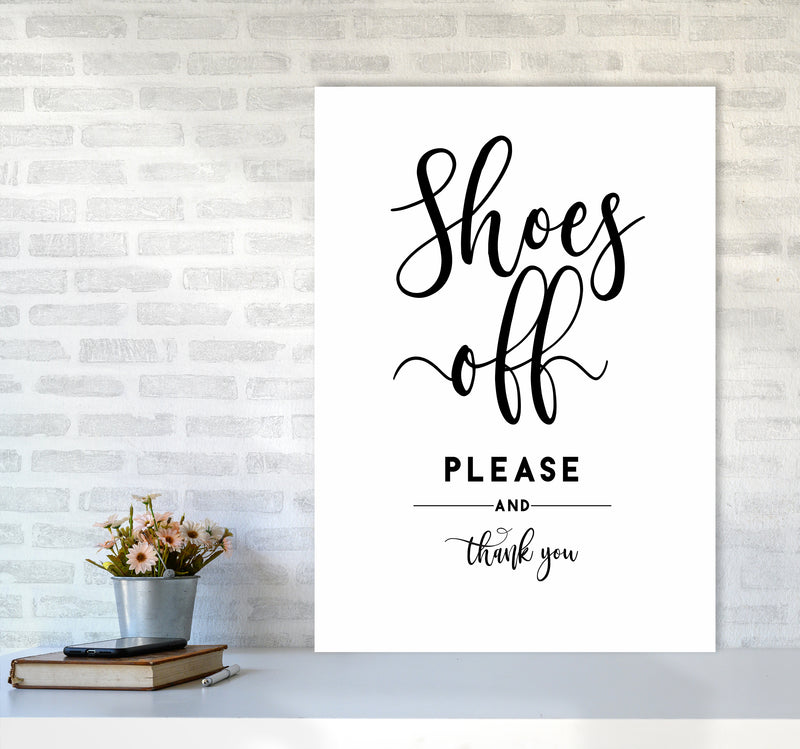 Shoes Off Quote Art Print by Seven Trees Design