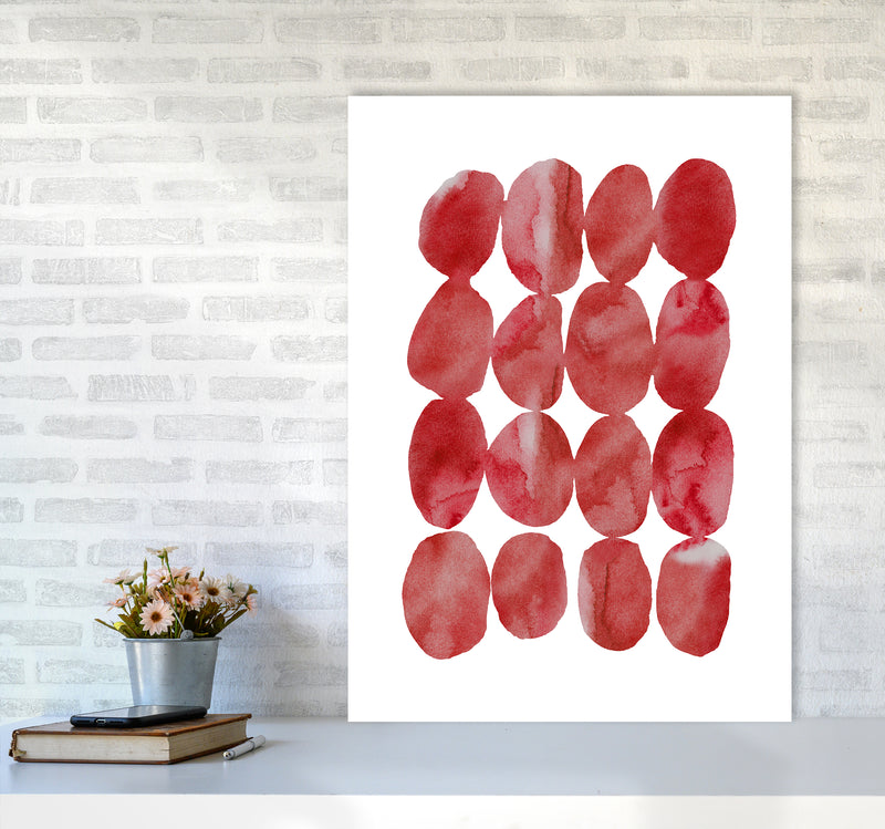 Watercolor Red Stones Art Print by Seven Trees Design