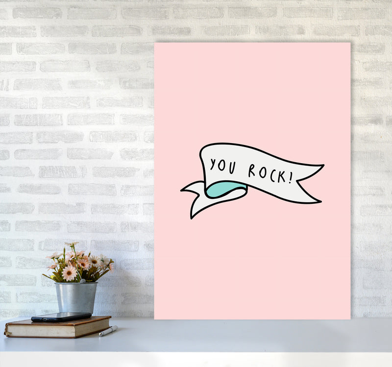 You Rock Quote Art Print by Seven Trees Design A1 Black Frame