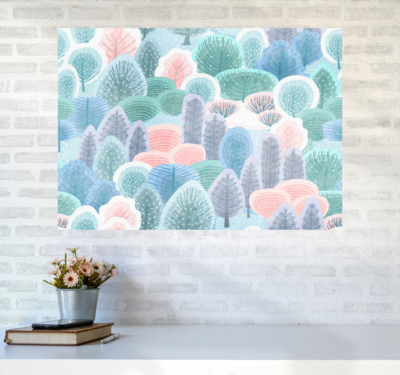Happy Forest Art Print by Seven Trees Design A1 Black Frame