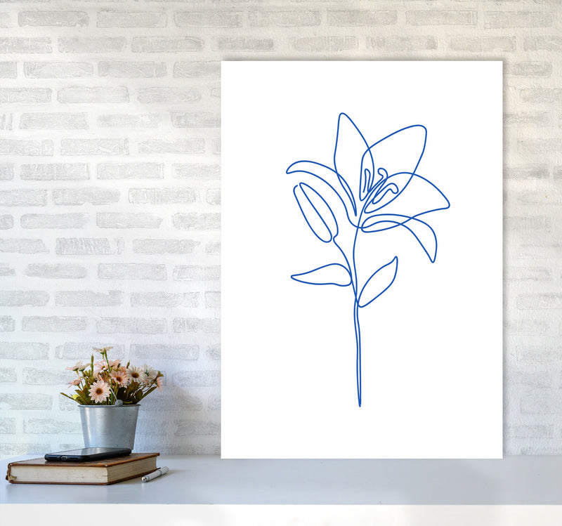 One Line Flower II Art Print by Seven Trees Design A1 Black Frame