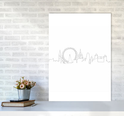 One Line London Art Print by Seven Trees Design A1 Black Frame
