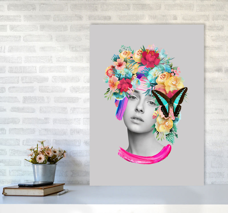 The Girl and the Butterfly Art Print by Seven Trees Design A1 Black Frame