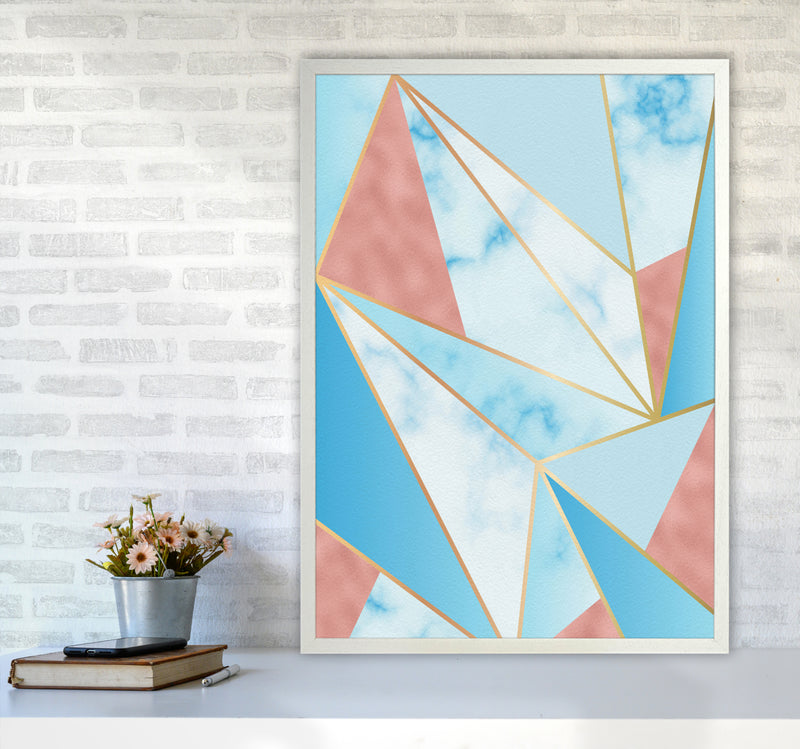 Geometric Sky Art Print by Seven Trees Design A1 Oak Frame