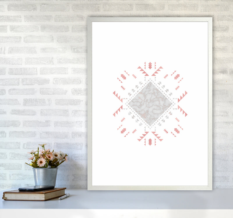 Boho Cherokee Abstract Art Print by Seven Trees Design A1 Oak Frame