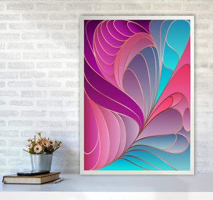 Colorful Art Deco II_ Art Print by Seven Trees Design A1 Oak Frame