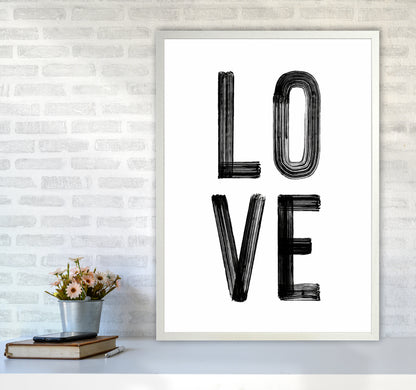 Love in Black Quote Art Print by Seven Trees Design A1 Oak Frame