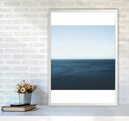 Minimal Ocean Photography Art Print by Seven Trees Design A1 Oak Frame