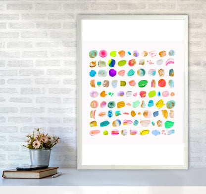 Painting Paradise Abstract Art Print by Seven Trees Design A1 Oak Frame