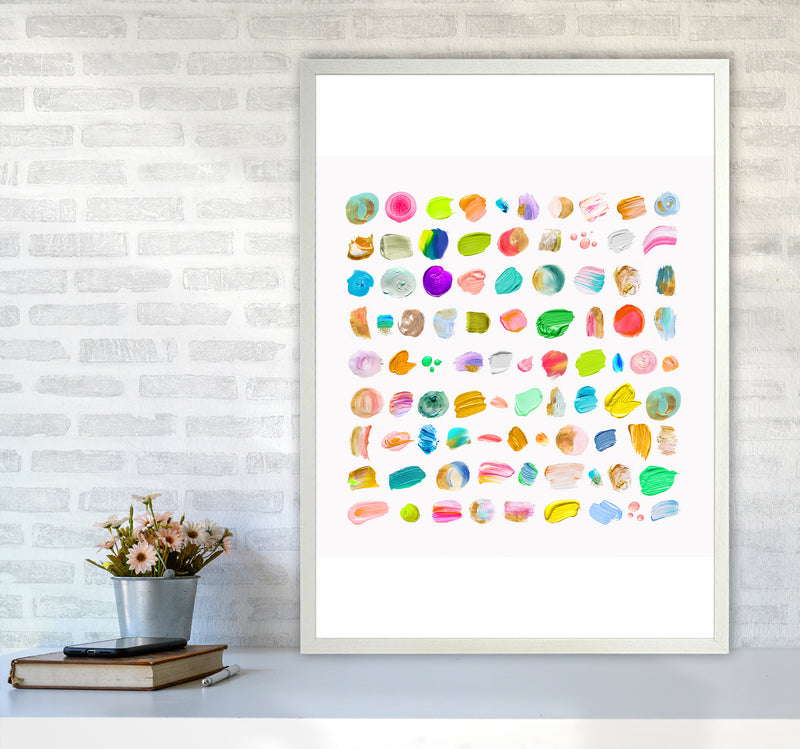 Painting Paradise Abstract Art Print by Seven Trees Design A1 Oak Frame