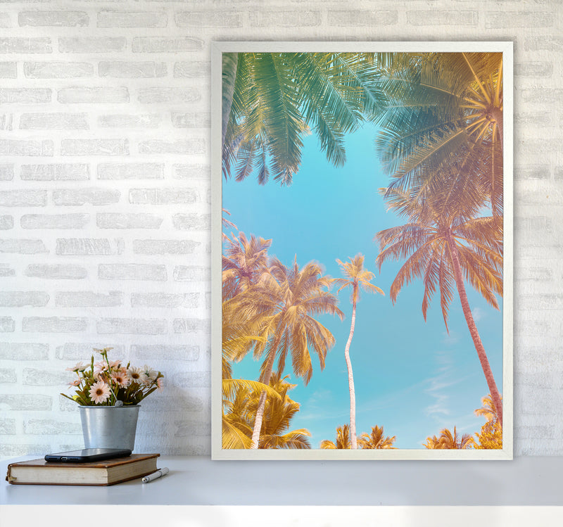 Palms Paradise Art Print by Seven Trees Design A1 Oak Frame