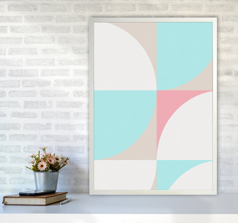 Scandinavian Shapes I Abstract Art Print by Seven Trees Design A1 Oak Frame