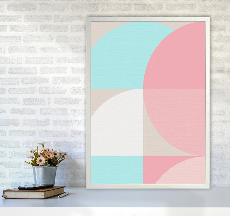 Scandinavian Shapes II Abstract Art Print by Seven Trees Design A1 Oak Frame