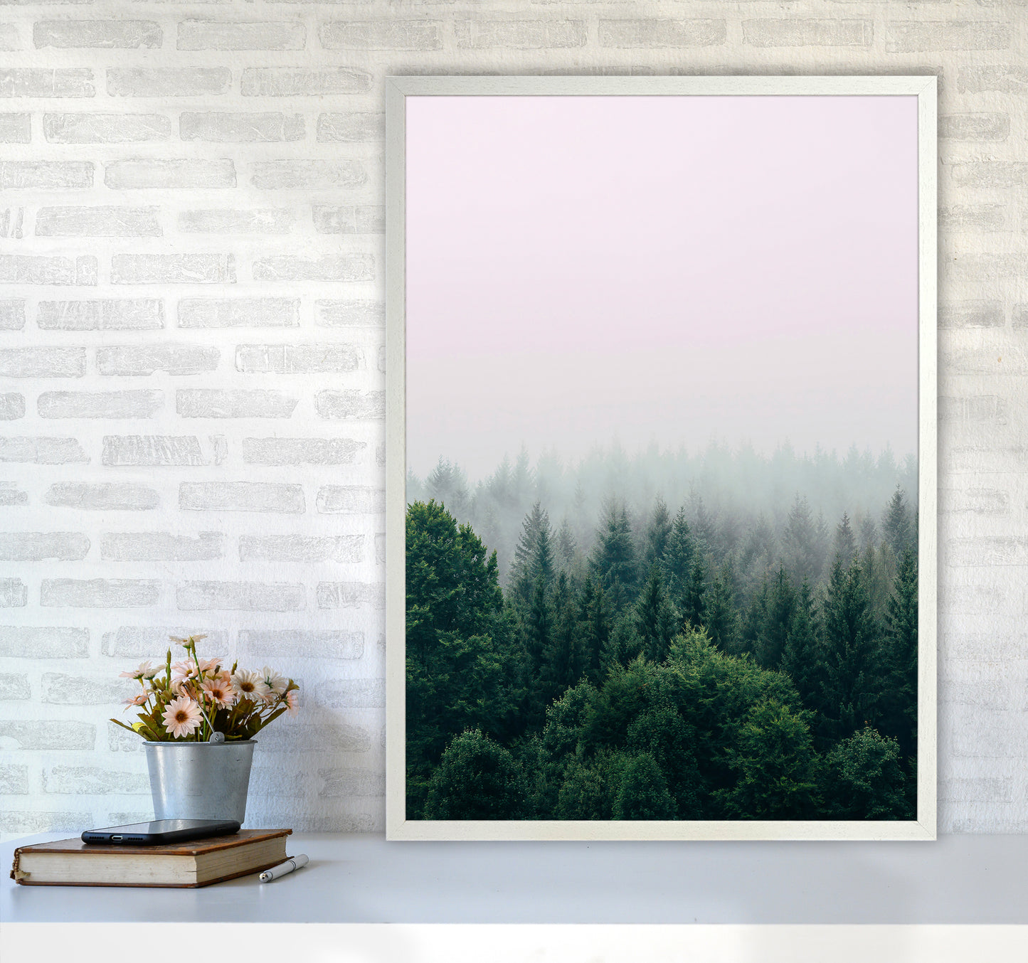 The Fog And The Forest I Photography Art Print by Seven Trees Design A1 Oak Frame