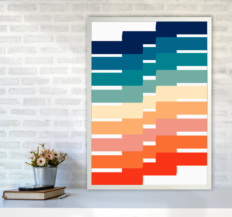 The Modern Geometry Art Print by Seven Trees Design A1 Oak Frame