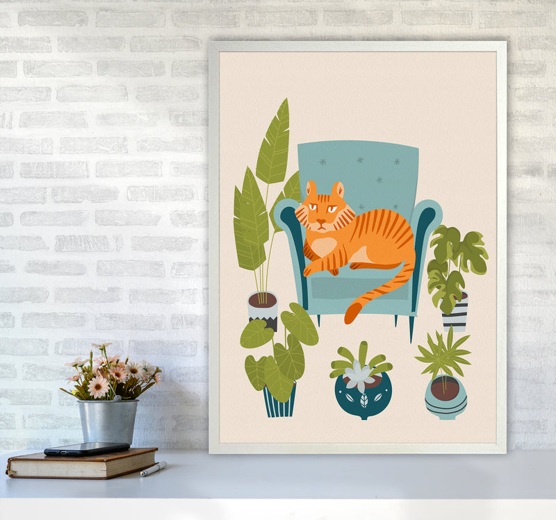 The Tiger of the city Art Print by Seven Trees Design A1 Oak Frame