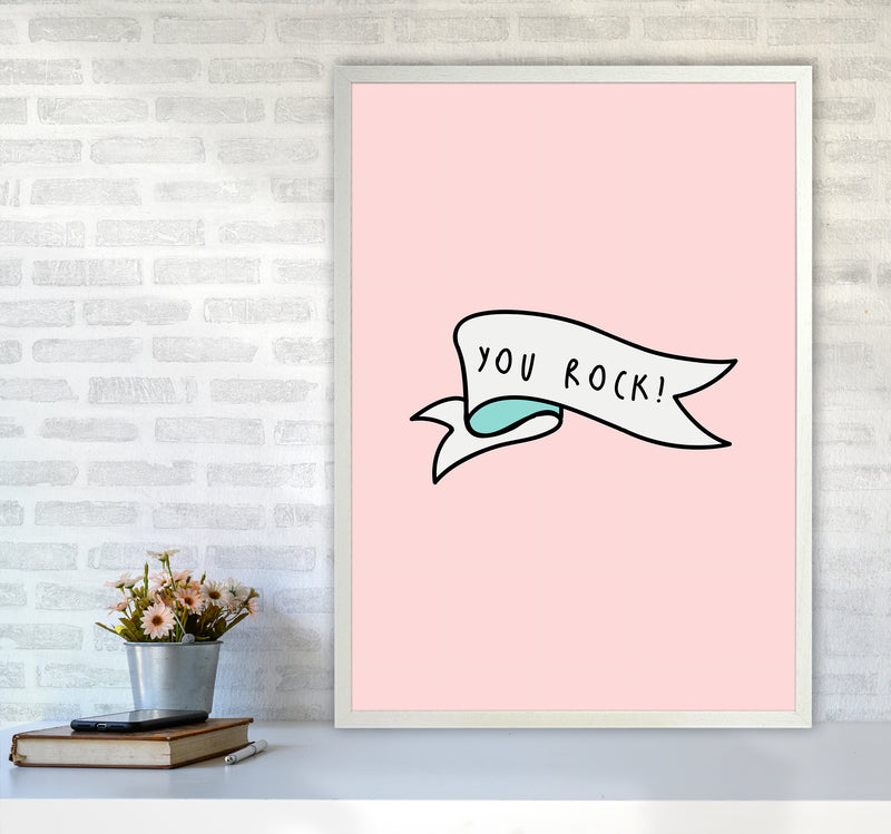 You Rock Quote Art Print by Seven Trees Design A1 Oak Frame