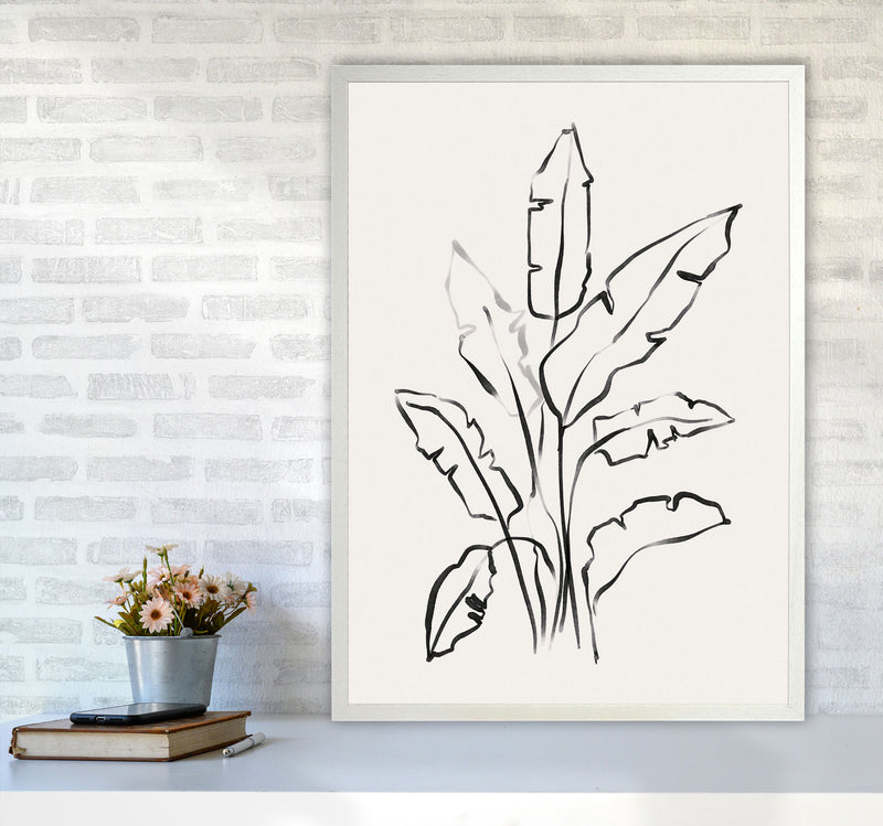 Banana Leafs Drawing Art Print by Seven Trees Design A1 Oak Frame