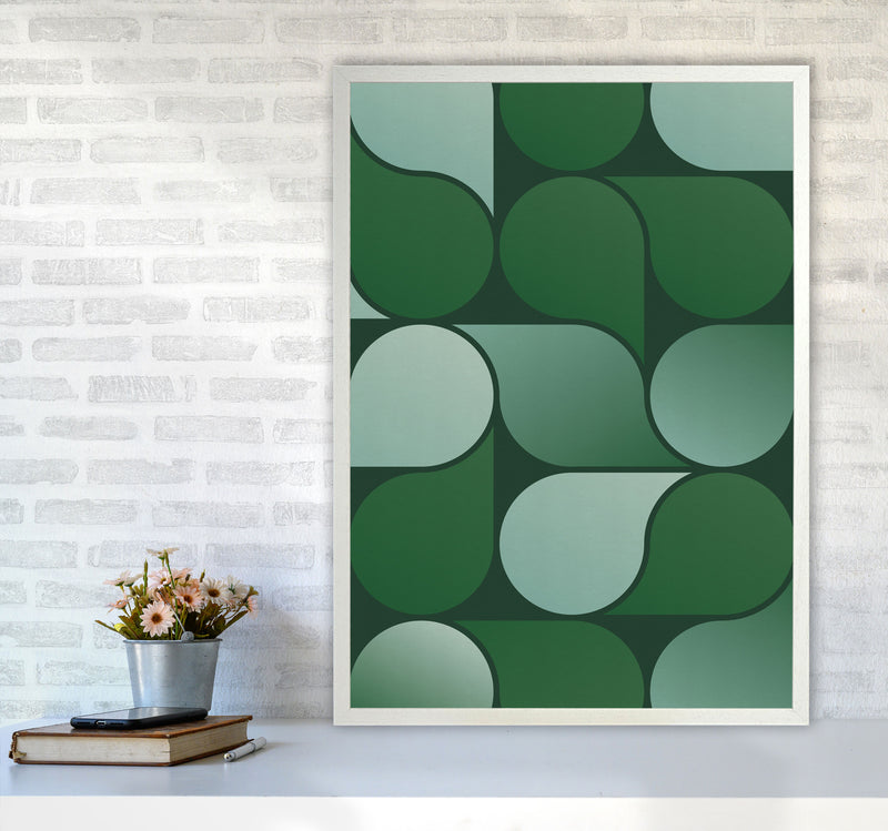 Geometric Loop Art Print by Seven Trees Design A1 Oak Frame