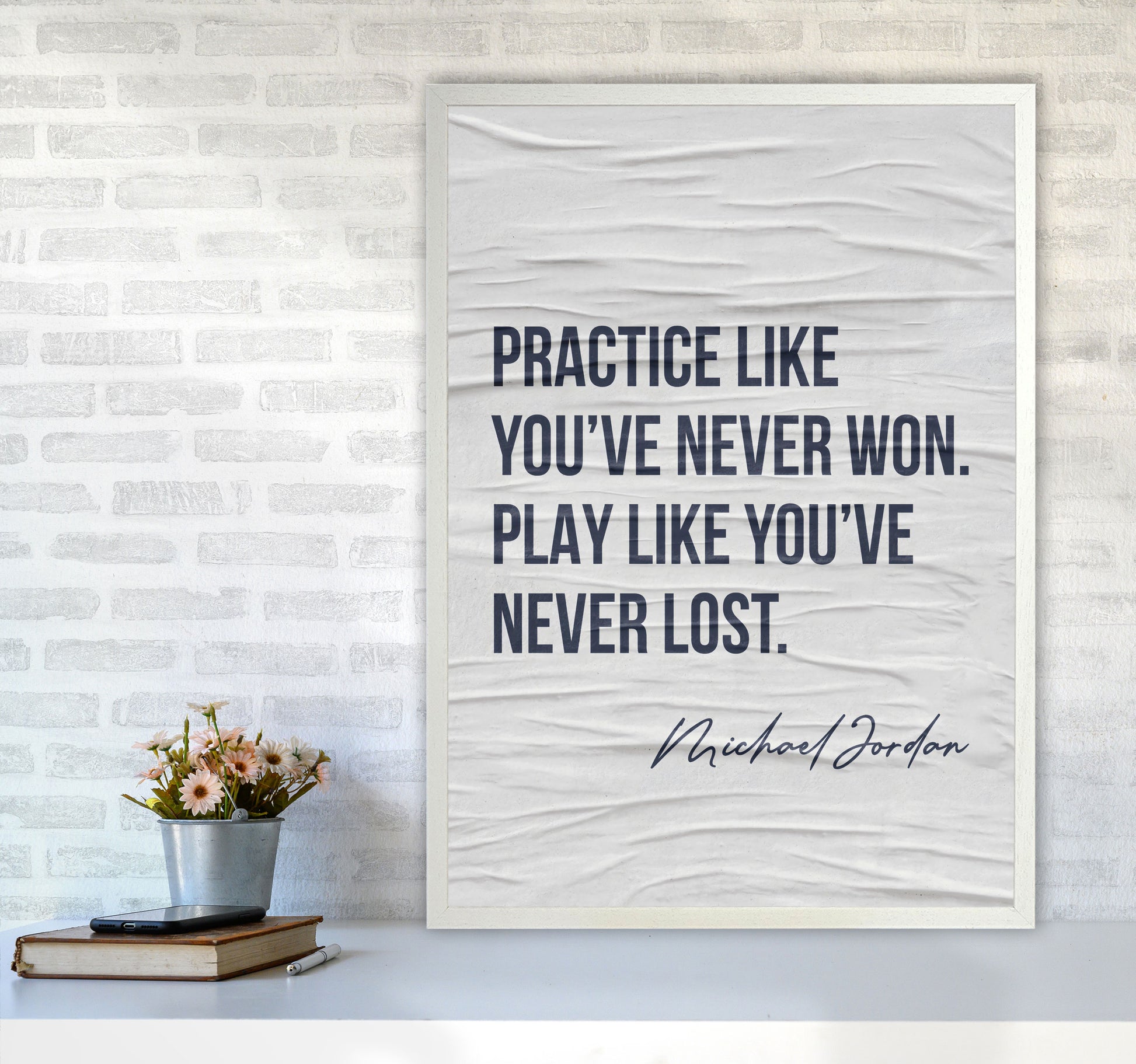 Michael Jordan Quote Art Print by Seven Trees Design A1 Oak Frame