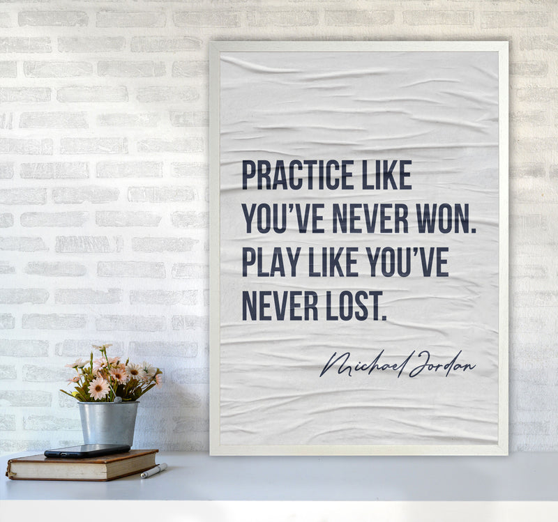 Michael Jordan Quote Art Print by Seven Trees Design A1 Oak Frame