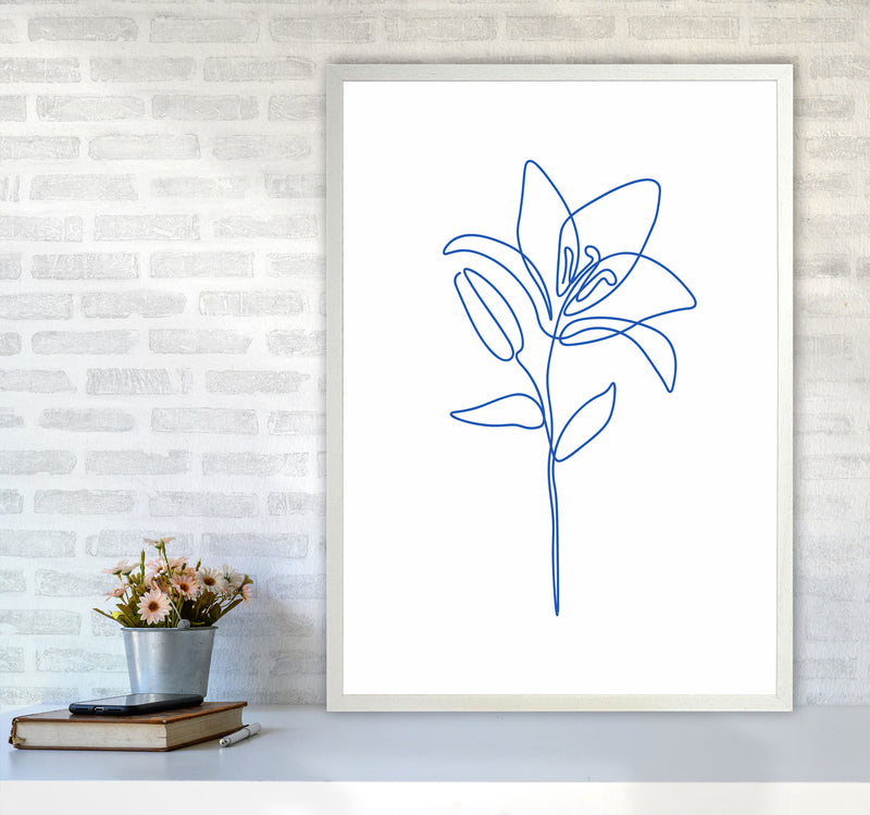 One Line Flower II Art Print by Seven Trees Design A1 Oak Frame