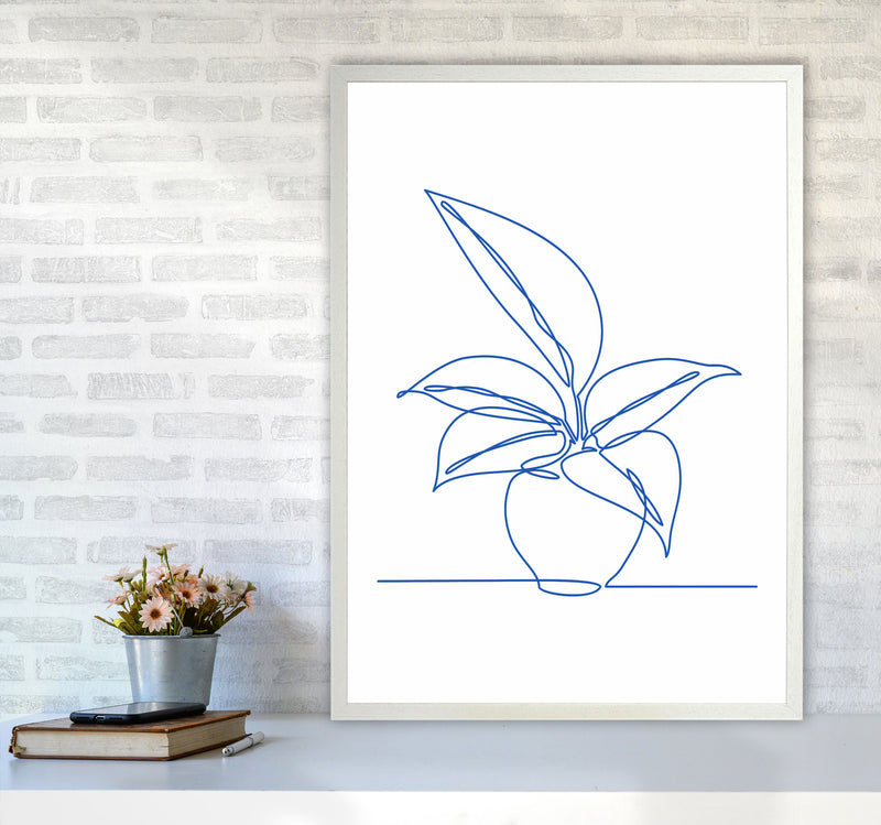 One Line Plant I Art Print by Seven Trees Design A1 Oak Frame