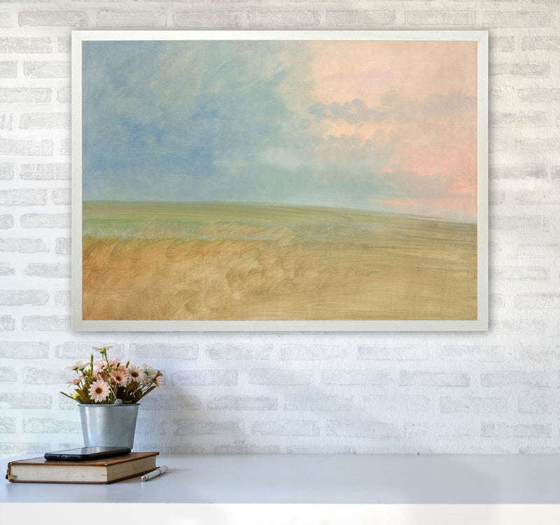 Peaceful Field Art Print by Seven Trees Design A1 Oak Frame