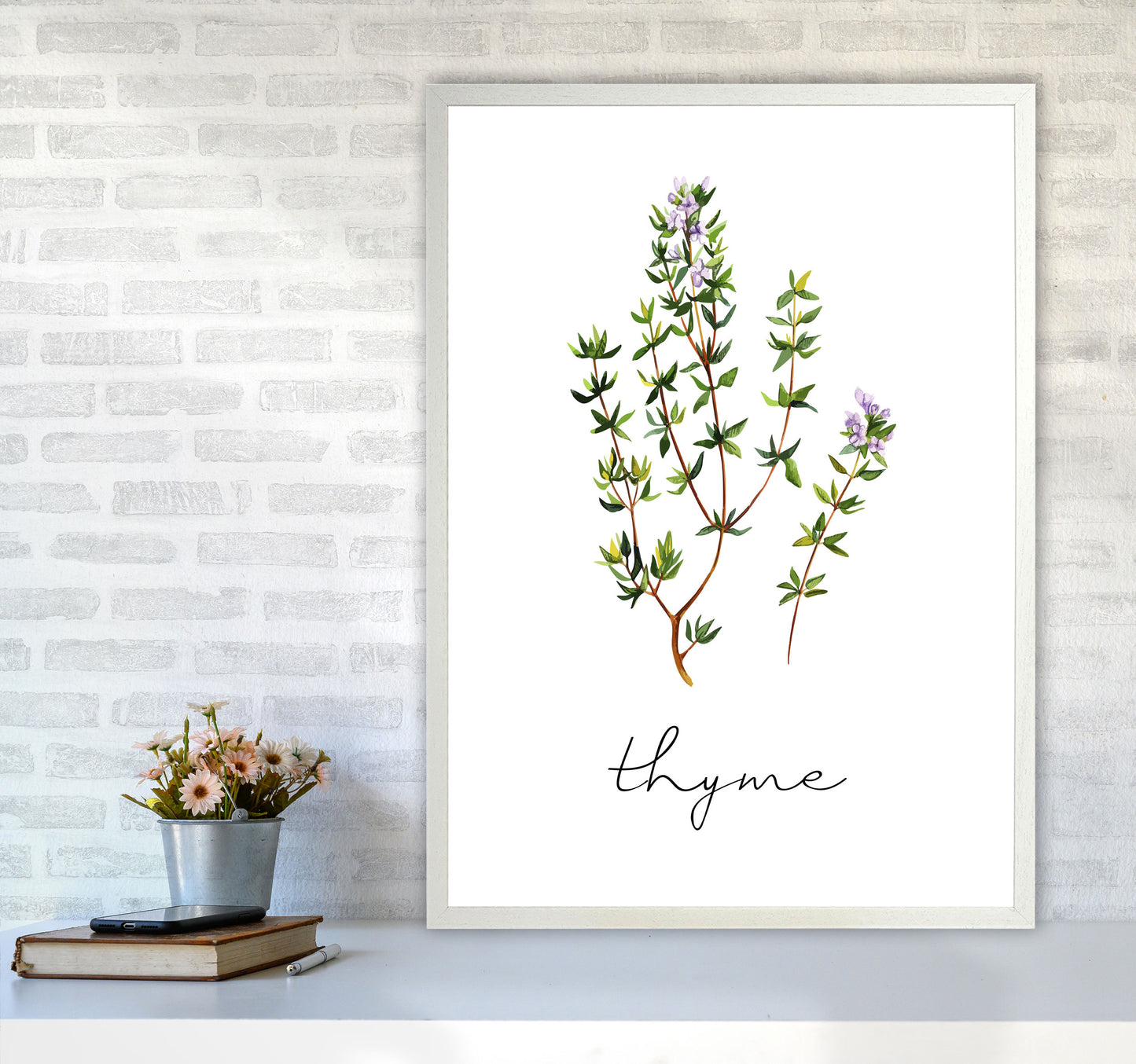 Thyme Art Print by Seven Trees Design A1 Oak Frame