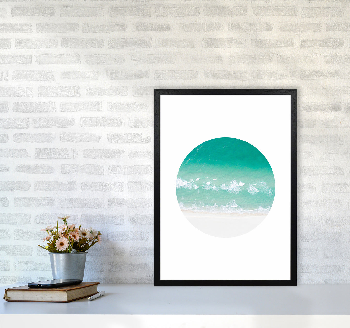 La Mar Beach Art Print by Seven Trees Design A2 White Frame