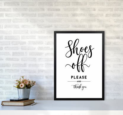 Shoes Off Quote Art Print by Seven Trees Design