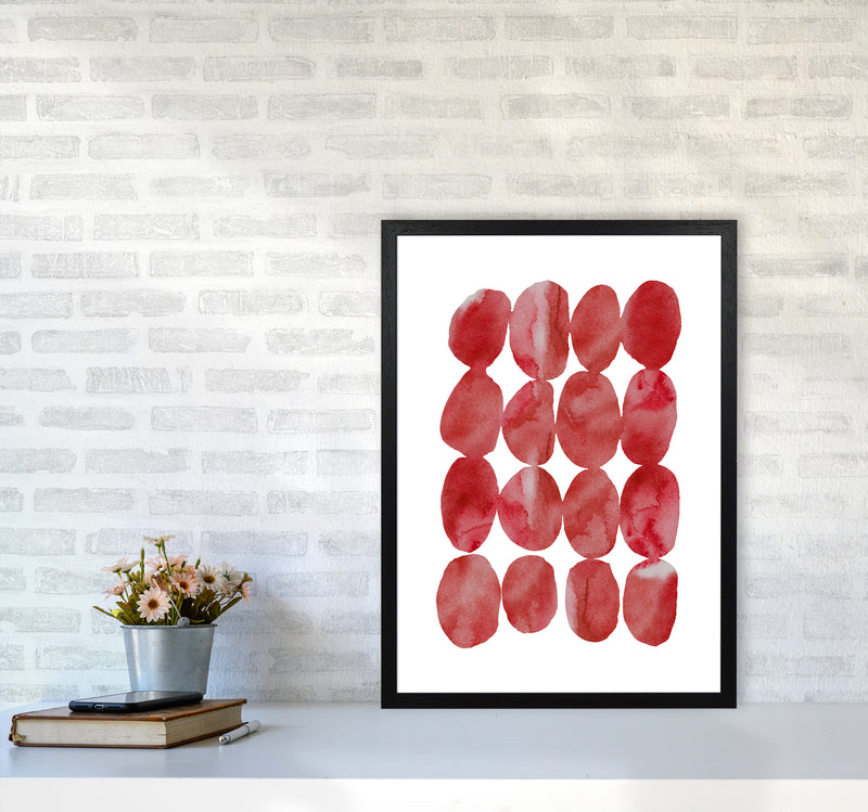 Watercolor Red Stones Art Print by Seven Trees Design