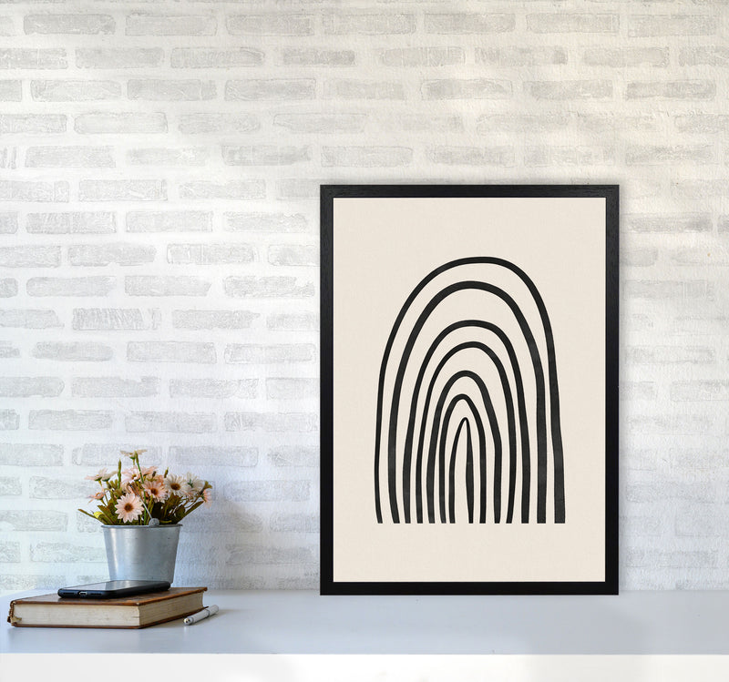 Black Watercolor Rainbow Art Print by Seven Trees Design A2 White Frame