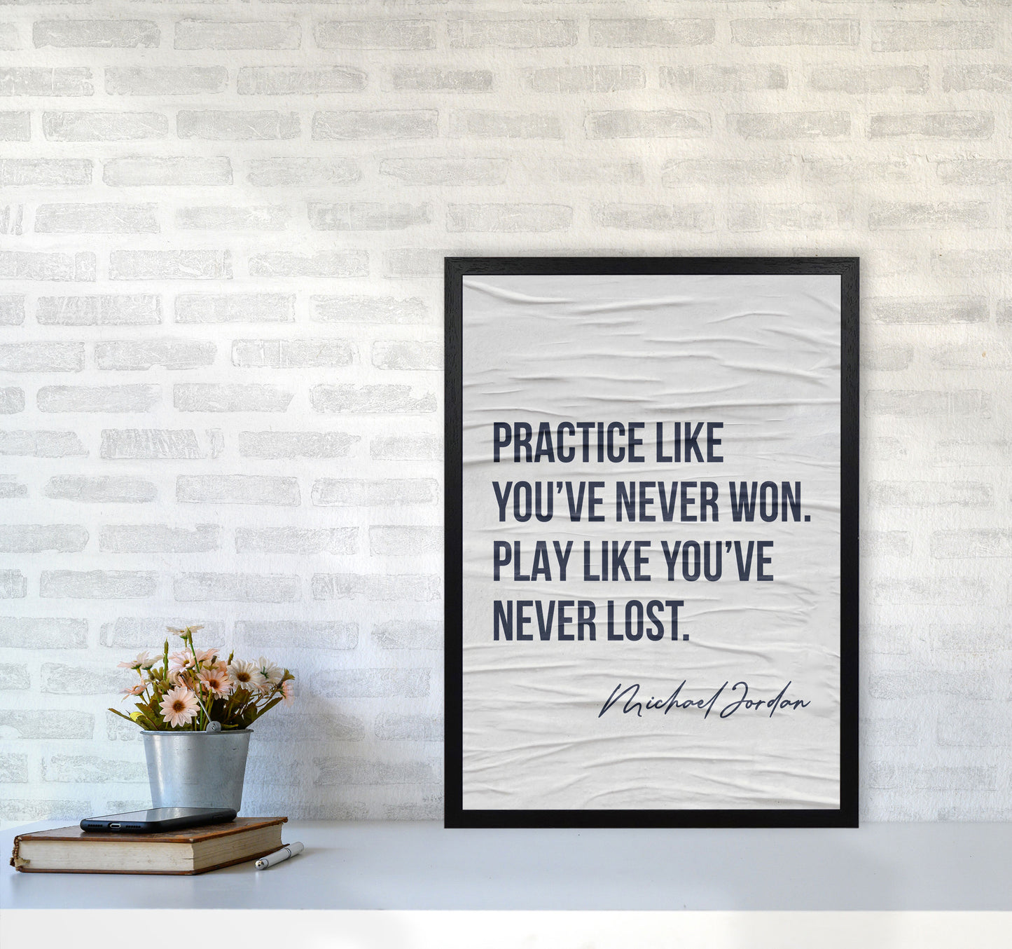 Michael Jordan Quote Art Print by Seven Trees Design A2 White Frame