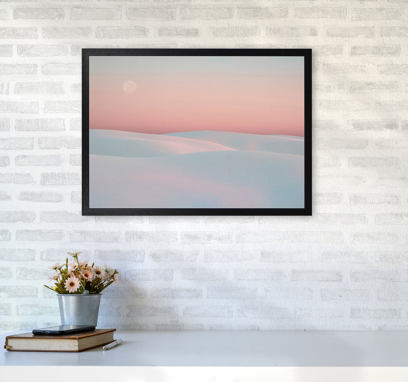 Moon And Dunes Art Print by Seven Trees Design A2 White Frame