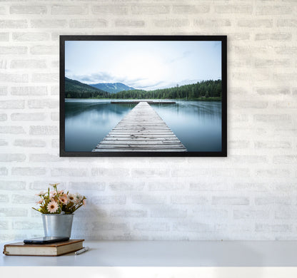 The Lake Art Print by Seven Trees Design A2 White Frame