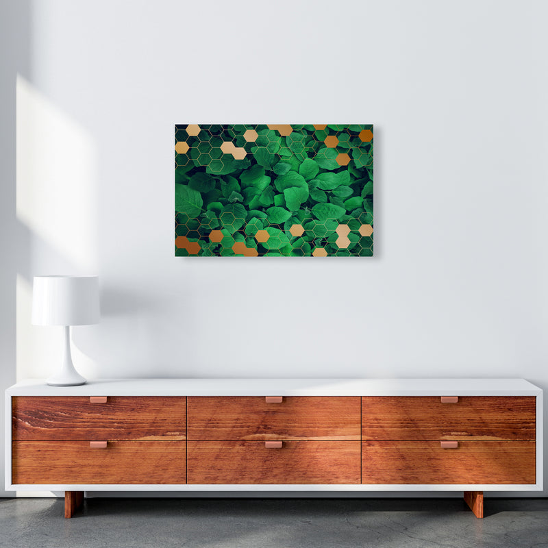 Polygonal Gold Leaves Art Print by Seven Trees Design A2 Canvas