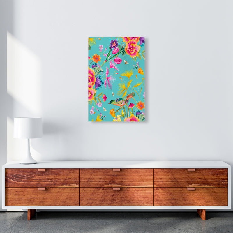 Spring Joy in blue Floral Art Print by Seven Trees Design A2 Canvas