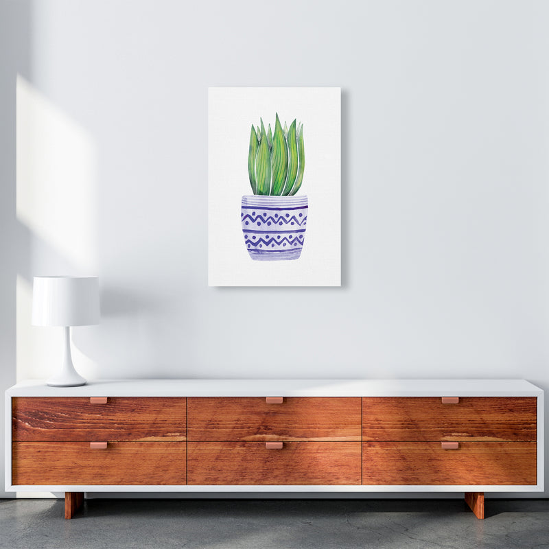 The Blue Succulent Art Print by Seven Trees Design A2 Canvas