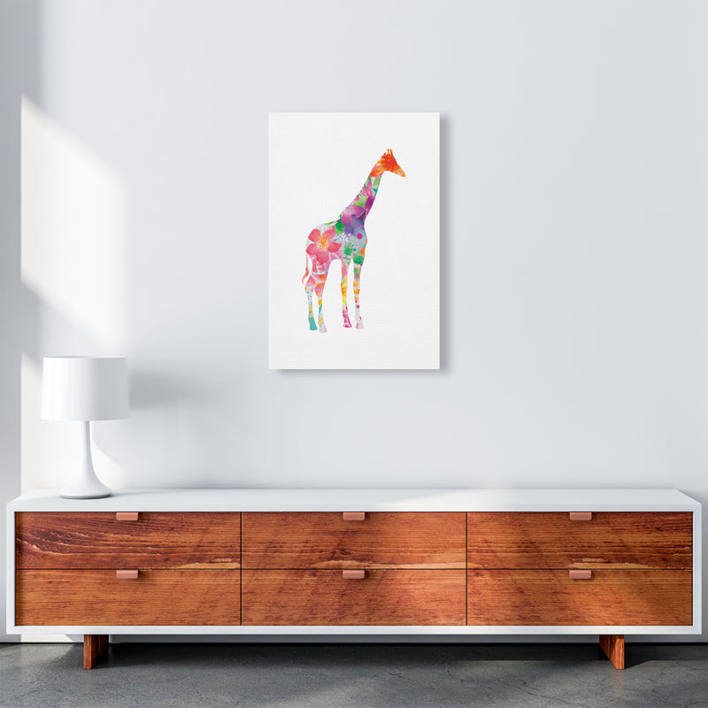 The Floral Giraffe Animal Art Print by Seven Trees Design A2 Canvas