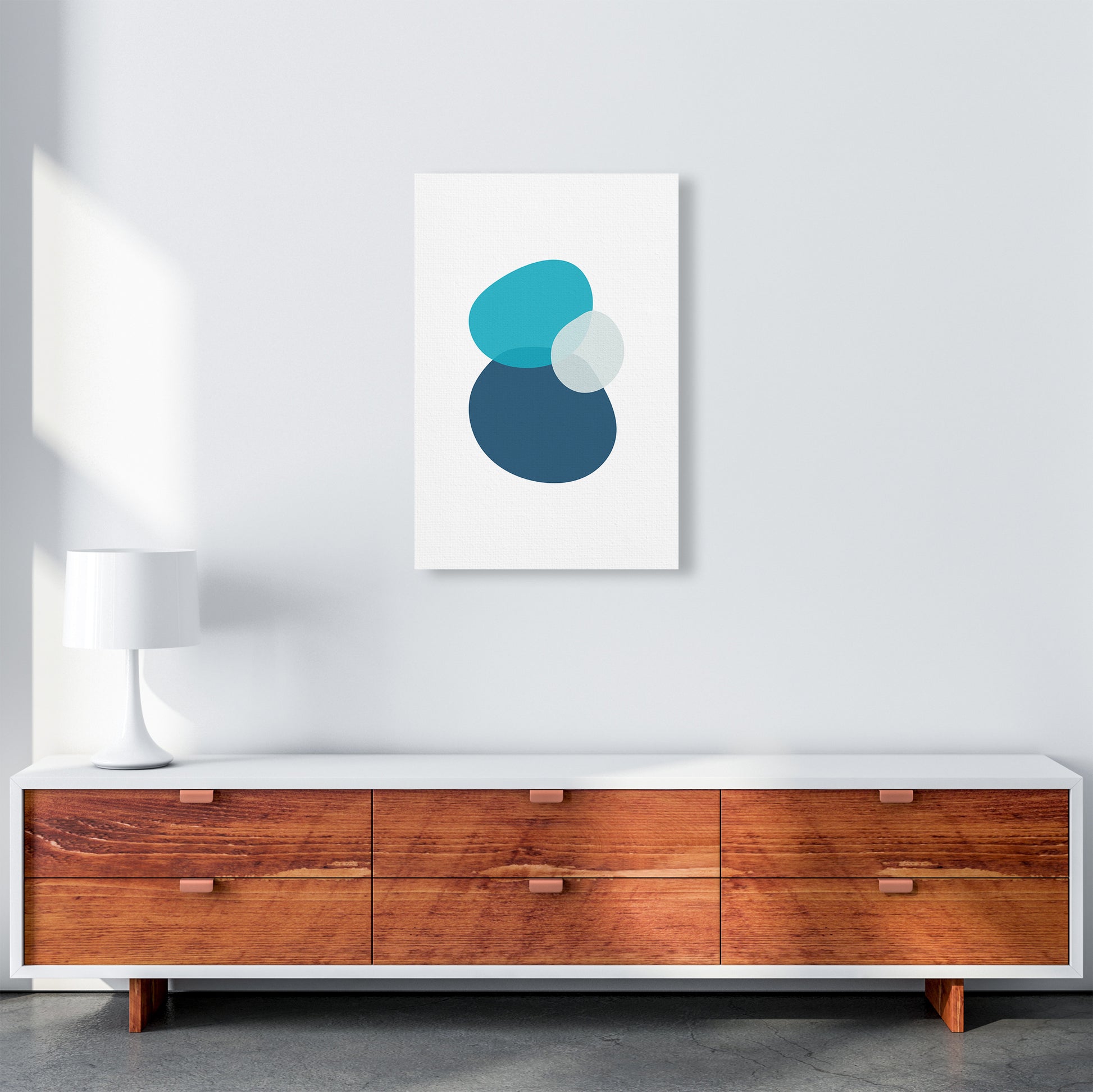 Three Stones Abstract Art Print by Seven Trees Design A2 Canvas