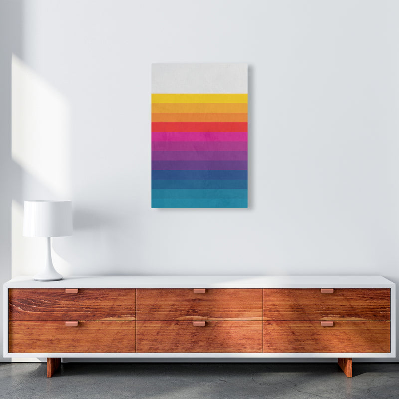 Vintage Retro Lines Art Print by Seven Trees Design A2 Canvas