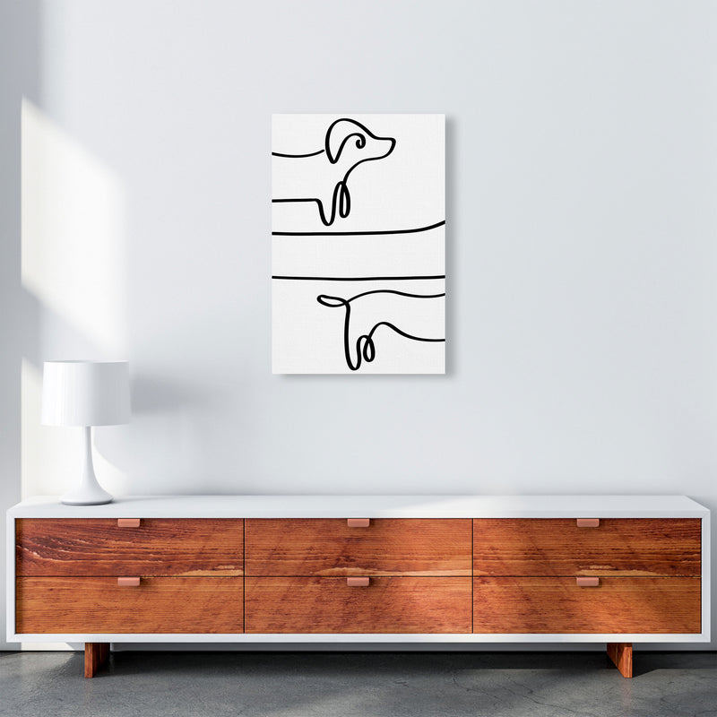 One Line dachshund Art Print by Seven Trees Design A2 Canvas